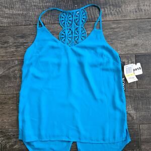 #415 XOXO Vibrant Blue Camisole with Lace Detail